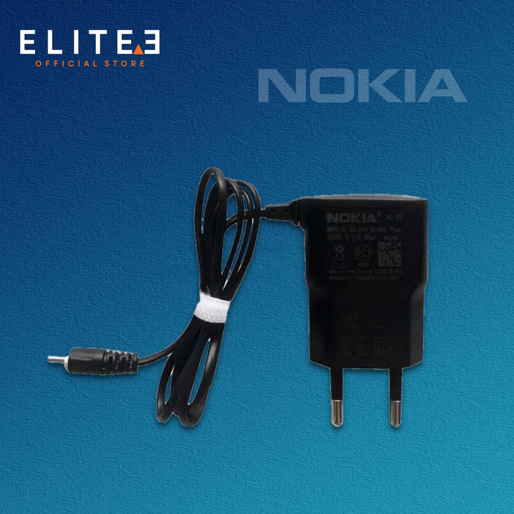 Charger Nokia Jadul AC-15E Colokan Kecil - Travel Charger Nokia E90 E72 N70 1208 6120 6300 1280 5310