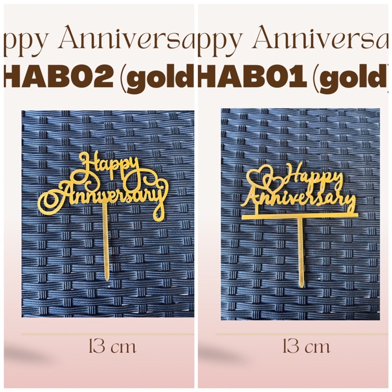 Jual Topper Cake Happy Anniversary / Topper Kue Happy Anniversary