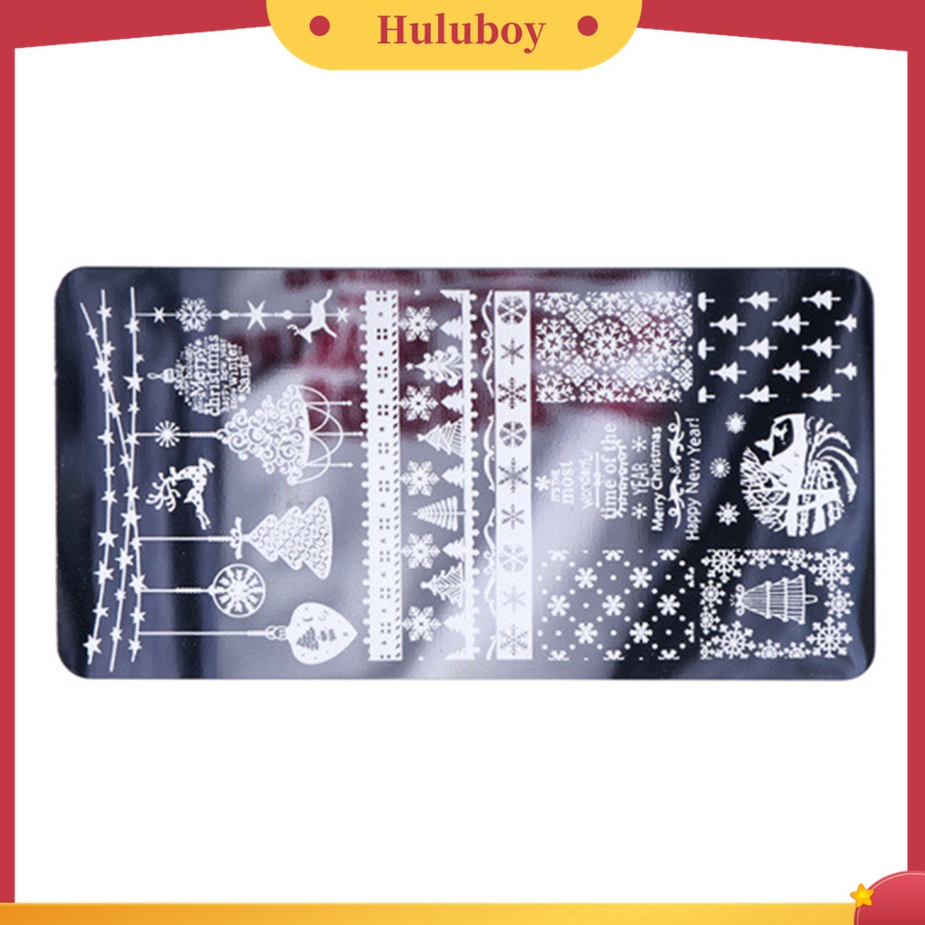 Huluboy Huluboy♡ Plat Stempel Kuku Bahan Stainless Steel Untuk Manicure