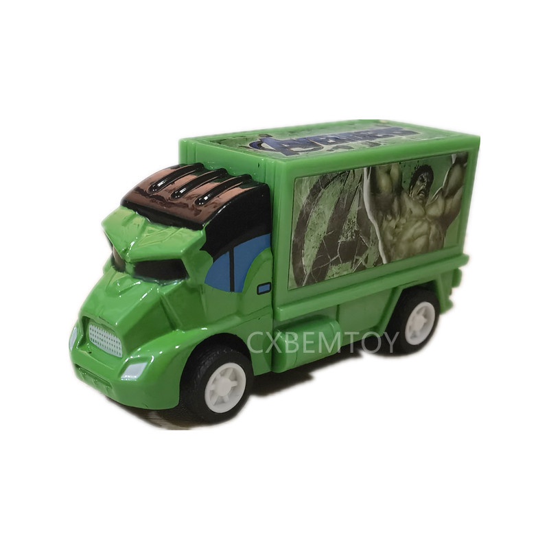 1pc Mainan Mobil Truk Pull-back Model Avengers / Captain America / Hulk / Ironman / Spiderman Untuk Anak Laki-Laki