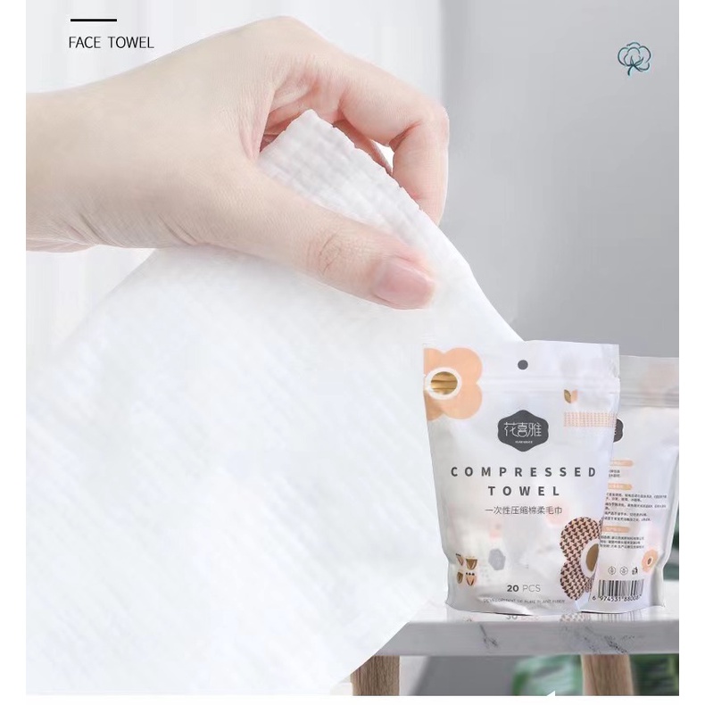 Jual 20pcs handuk muka sekali pakai/face towel/tisu wajah travel