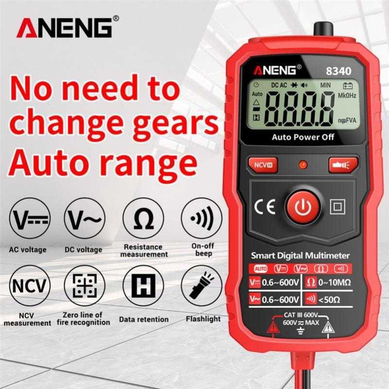 ANENG Digital Multimeter Voltage Tester - 8340 - Red