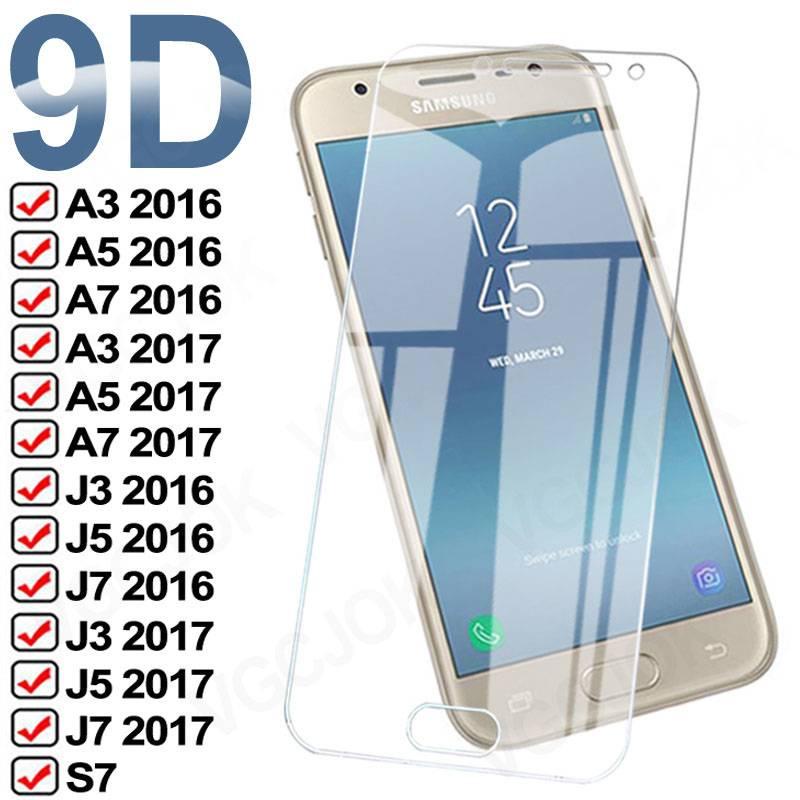 9D Full Protective Glass For Samsung Galaxy A3 A5 A7 J3 J5 J7 2017 Screen Protector Samsung S7 J3 J5 J7 A3 A5 A7 2016 Glass Film