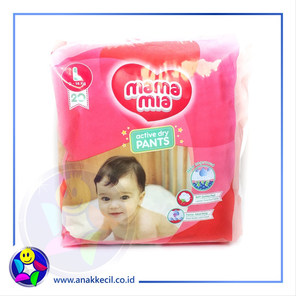 MAMAMIA PANTS L20 CELANA DIAPERS POPOK SEKALI PAKAI