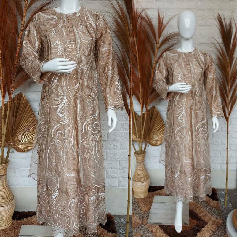 gamis brokat tule terbaru / gamis murah / gamis pesta / baju kondangan / kebaya brokat