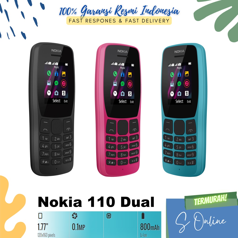 Nokia 110 Dual SIM - Garansi Resmi Nokia 1 Tahun