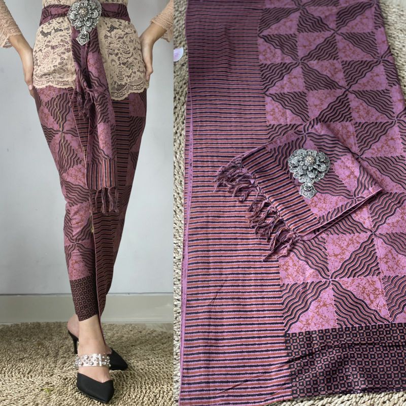 kamen batik lembaran set selendang bahan katun