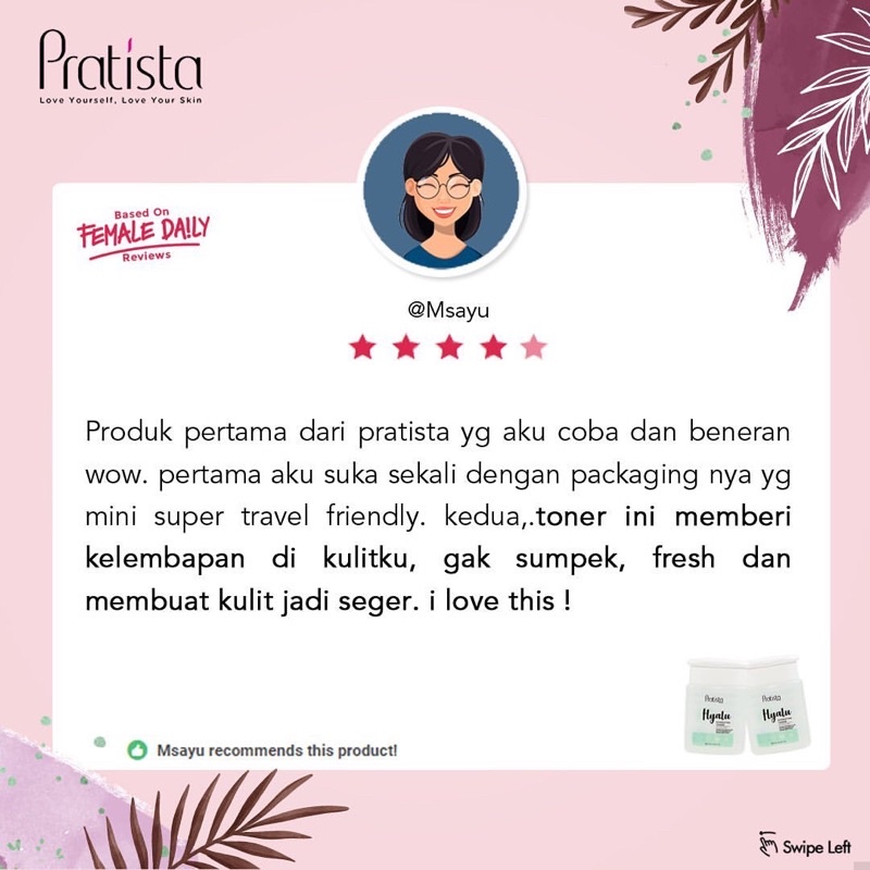 PRATISTA Toner Hyalu Hydrating Toner Pratista 100% Original BPOM High Quality