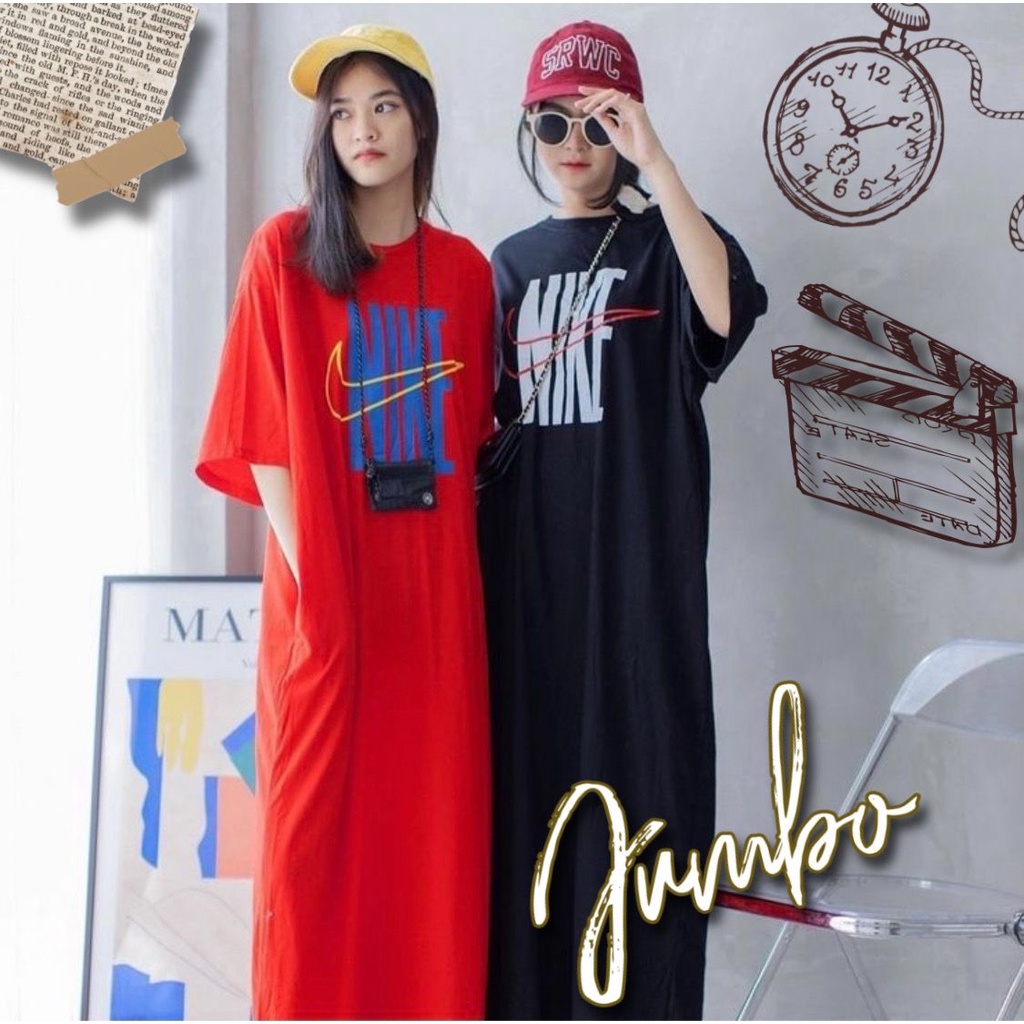 Damai fashion jakarta - long dress JUMBO wanita NIKEN NIKEN KEN KEN - konveksi murah tanah abang