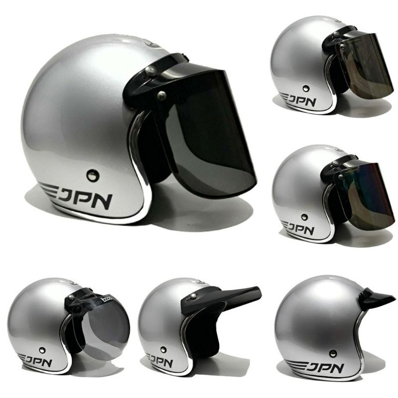 Helm JPN Retro arc Original Silver Gloss List Chrome