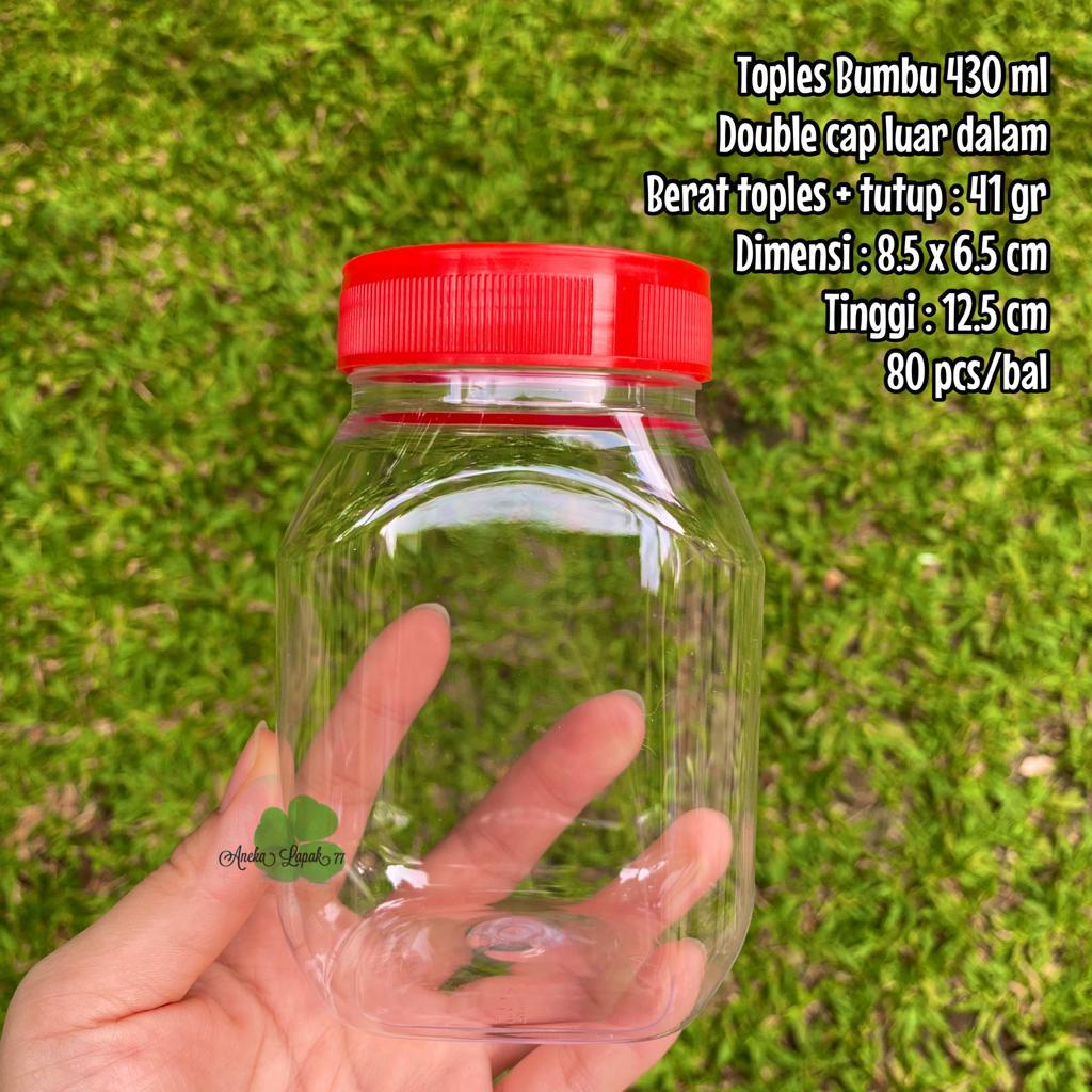 Toples jar bumbu 350 430 ml toples plastik murah jar bumbu murah laris