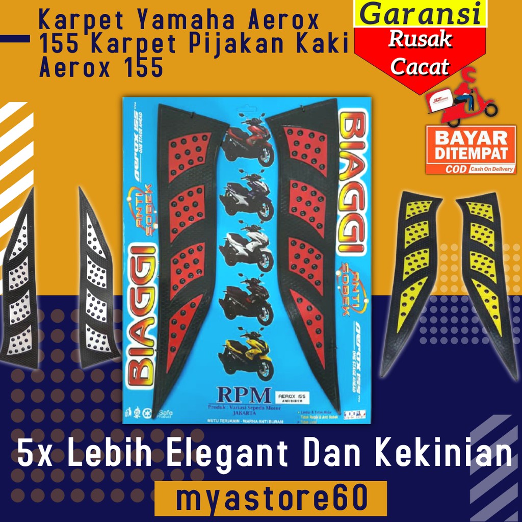 Bordes Karpet Pijakan Aksesoris Variasi Yamaha Aerox 155 Karpet Pijakan Kaki Aerox 155