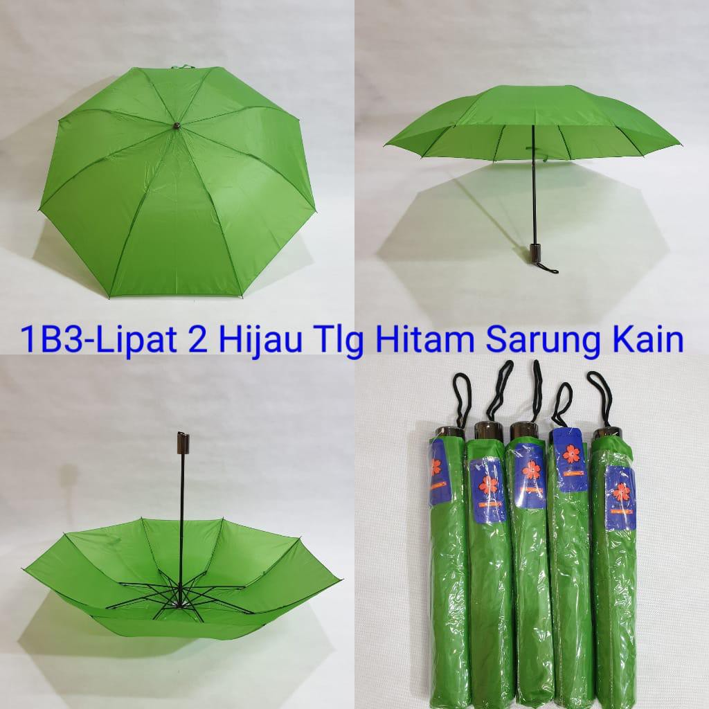 PAYUNG PROMOSI LIPAT 2 WARNA POLOS TULANG HITAM MERK SAKURA 1B1-1B6