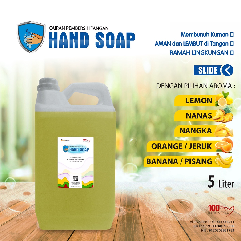 Sabun Cuci Tangan Antiseptic Variasi Aroma Segar 5 Liter / Hand Soap Hand Wash 5 Liter (  Jerigen  )