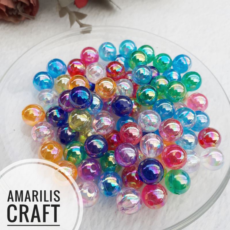 [30gr] 6MM 8MM 10MM Transparent Electroplated Beads