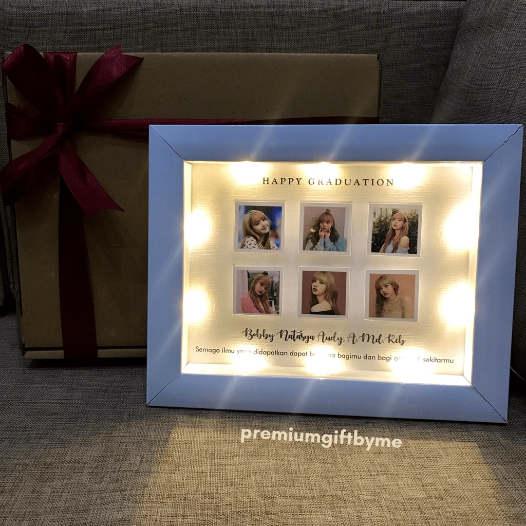 FOTO Frame 3D 5R 13x18 6R 15x20 LED Kado Ultah Hadiah Pernikahan Gift Paket Wisuda Ulang Tahun Tunangan Kelahiran Hampers Premium Murah Unik Estetik Aesthetic Sahabat Teman Pacar Istri Bayi Anak Box Figura Pigura Lampu