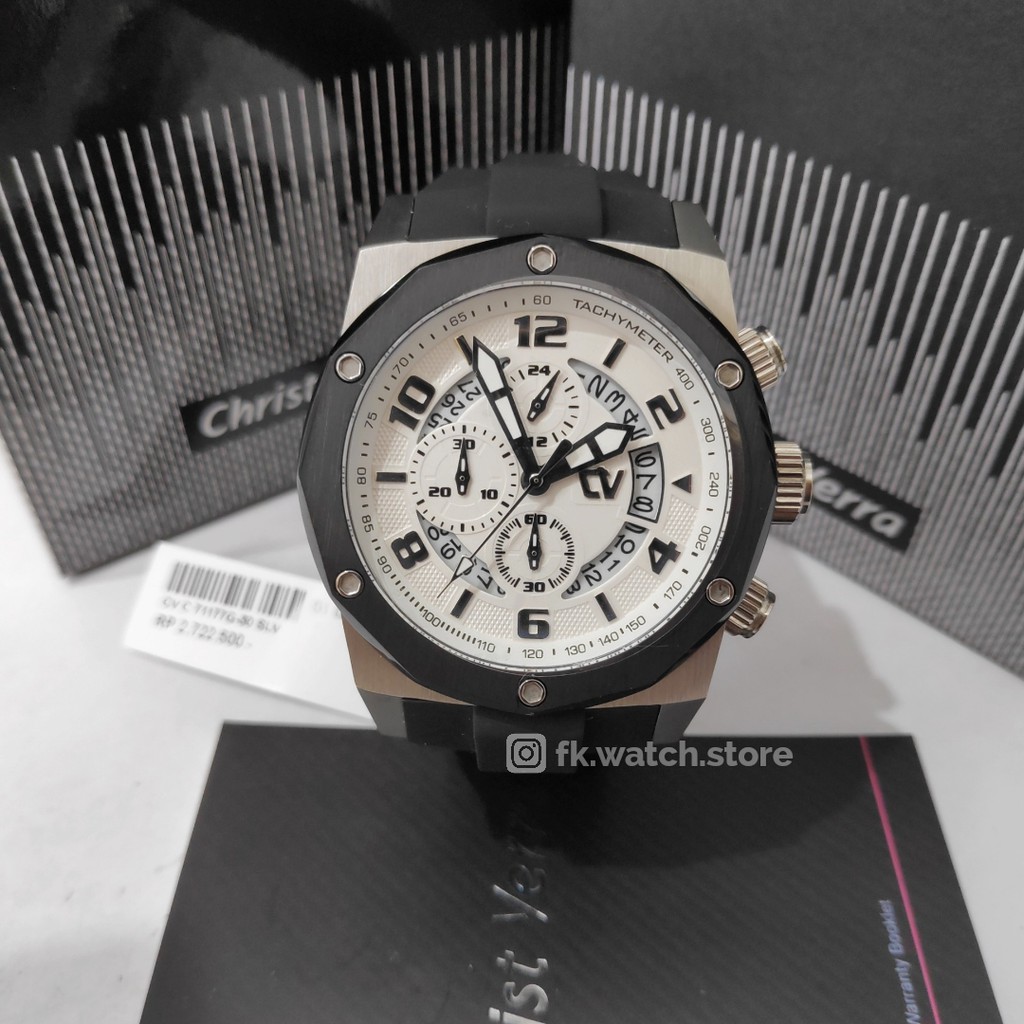Christ Verra CV C 71177G-30 SLV Chronograph Original Jam Tangan Pria Analog