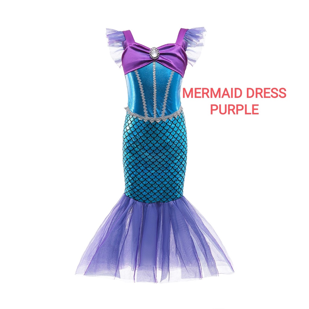 CASUAL MERMAID DRESS / DRESS PRINCESS ANAK / KOSTUM PRINCESS ANAK / GAUN ULANG TAHUN