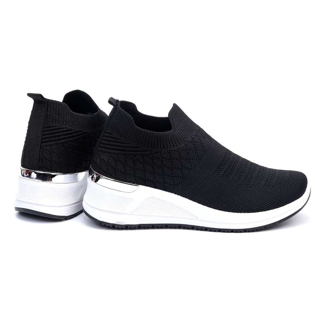 Slip On Sepatu Wanita Sport Tinggi Tanpa Tali Shoes Canvas Cewek Sepatu TG8810