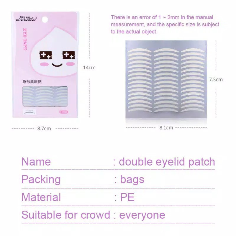 120Pcs Stiker Perekat Double Eyelid Breathable Lipatan Mata