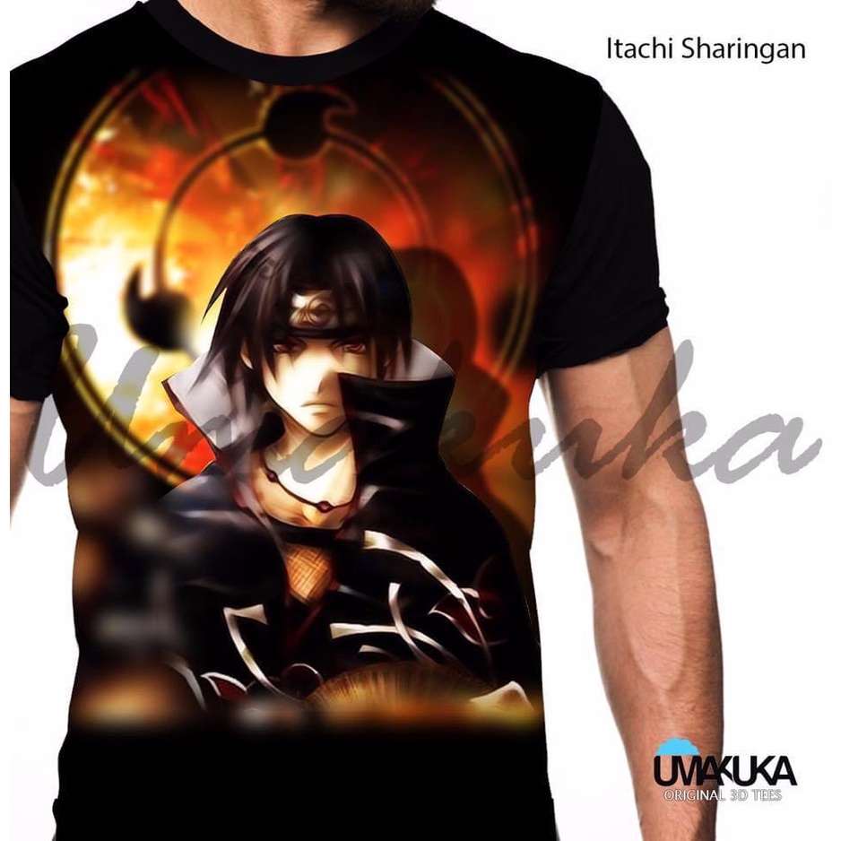 Kaos Anime Saringan Uciha Itachi Terlaris 3d Fullprint - uciha
