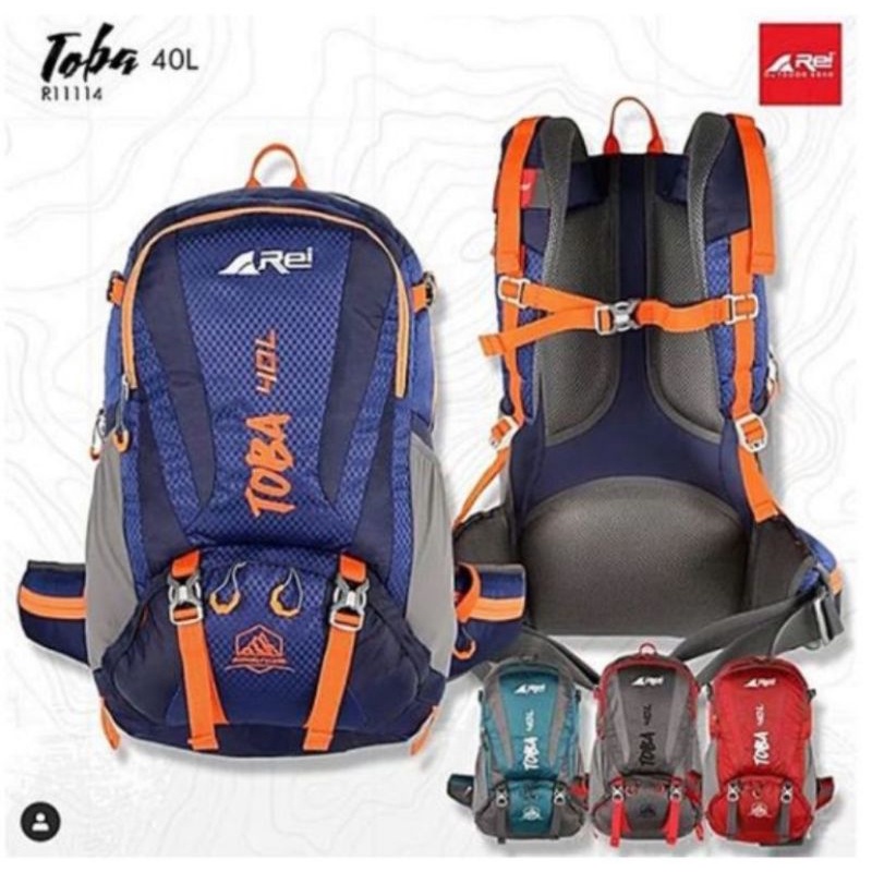 semi carriel Rei original Toba 40L dapat coverbag daypack Arei outdoorgear