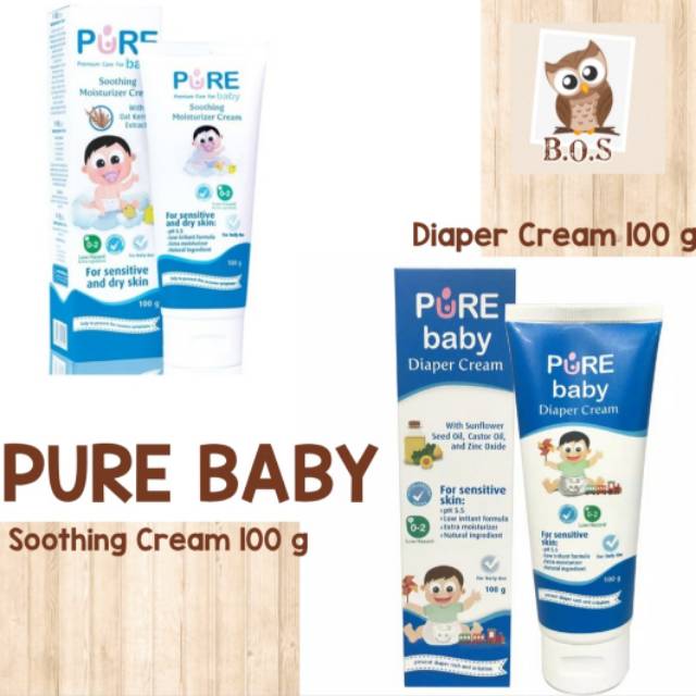 Jual PURE BABY DIAPER CREAM 100G / PURE BABY SOOTHING CREAM 100G