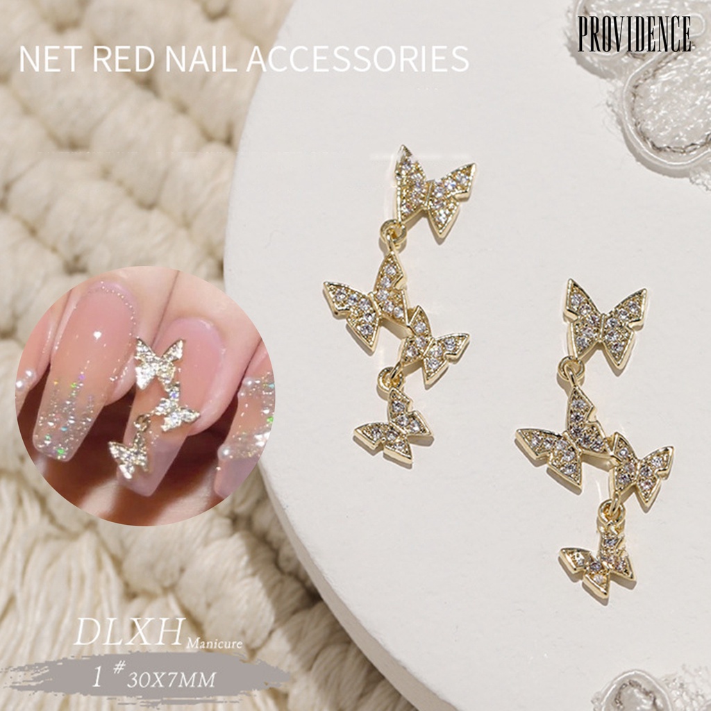 Perhiasan Kupu-Kupu Kecil Bahan Metal Untuk Dekorasi Nail Art