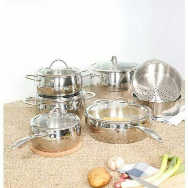 Panci Stainless Ichef Sigma Stainless steel Cooking set