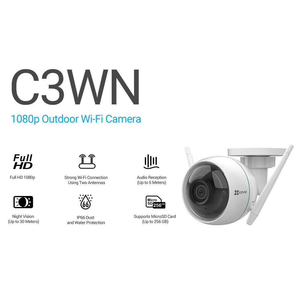 IP Camera Outdoor Ezviz Husky Air 2MP 1080P C3WN - Cctv wireless - Ipcam outdoor smart wifi Kamera