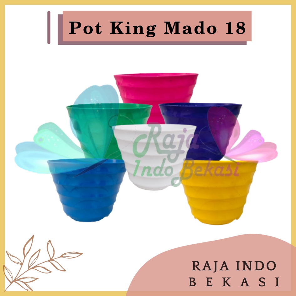 Pot King Mado 18 Putih Warna Warni Da 14,5 Cm Garden Of Love Pot Plastik Lucu Murah Bkn Pot Tawon 15 18