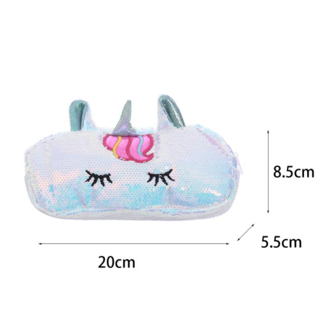 TEMPAT PENSIL SEQUIN POUCH UNICORN TWINKLE IMPORT LUCU IMPORT