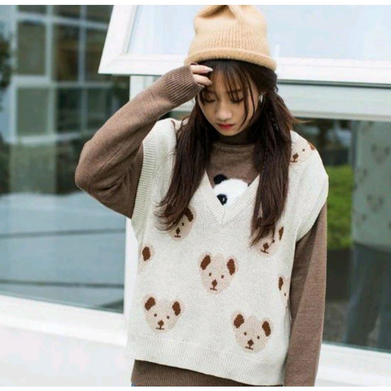 ROMPI RAJUT / ROMPI WANITA / VEST RAJUT / VEST WANITA TERMURAH !!! / BEAR VEST / PANDA VEST / ROMPI 