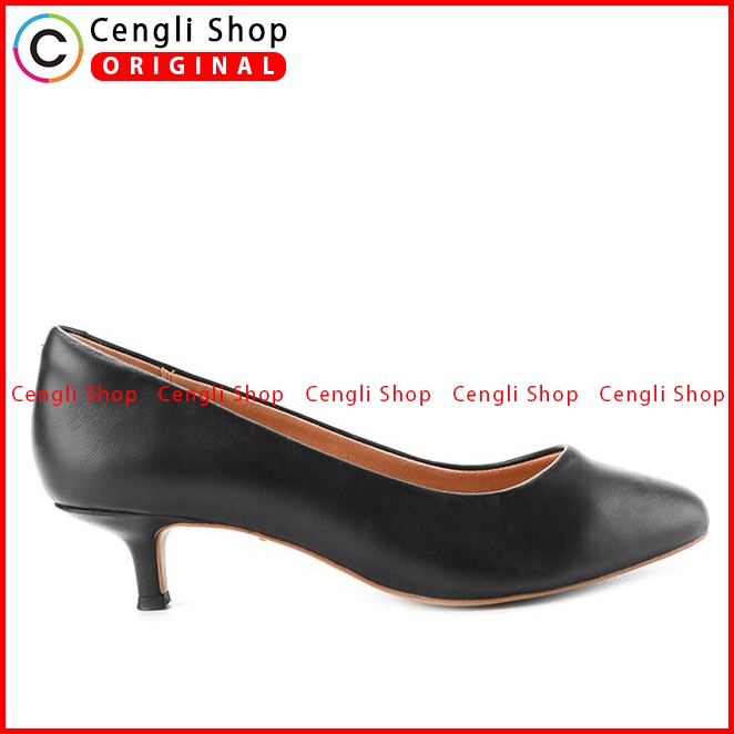 SEPATU HEEL KULIT HUSH PUPPIES HEELS WANITA ORIGINAL ASLI HITAM HW01