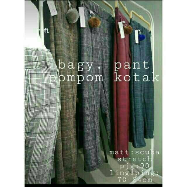 Celana kotak pants bahan scuba premium