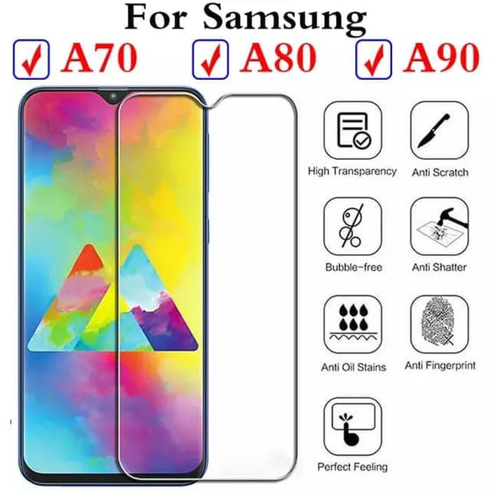 Samsung A70 / A80 / A90 Tempered Glass 2.5D Screen Guard Kaca