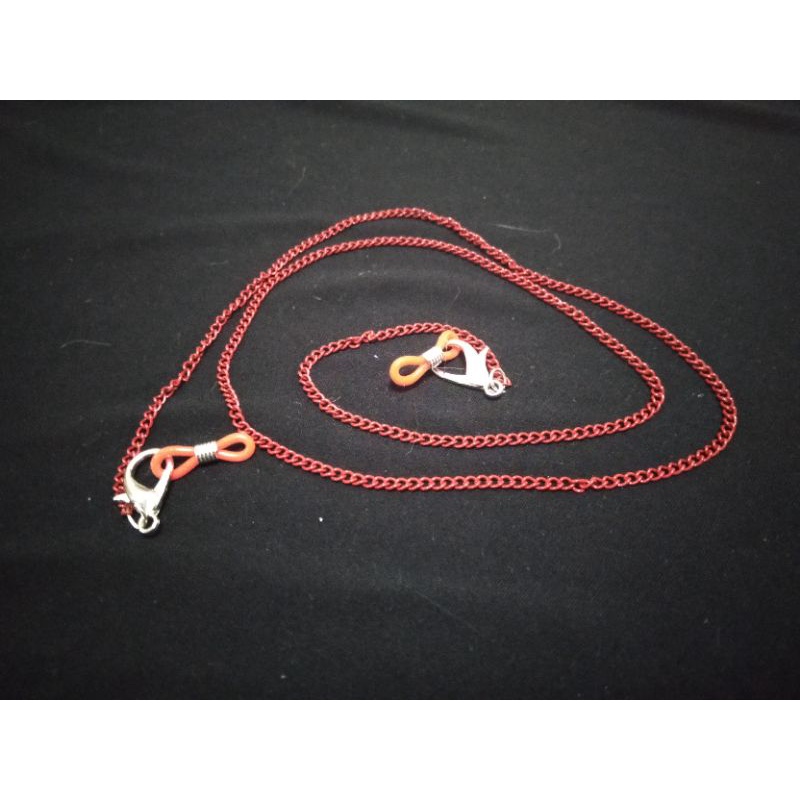 Tali Masker dan Kacamata rantai merah maroon