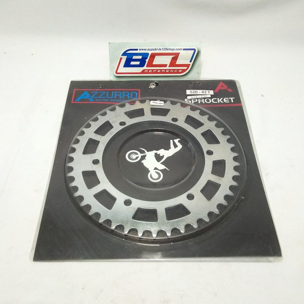 Gir Gear Belakang KLX 230 520-43T Bisa Untuk KLX 250 Warna Silver Merk Azzurro