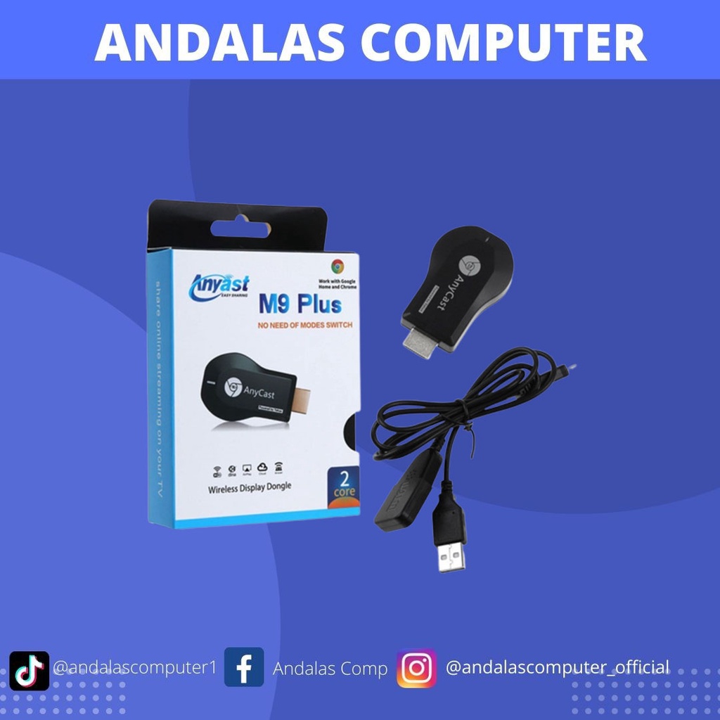 DONGLE HDMI M9 PLUS AIRPLAY WIFI DISPLAY MIRACAST TV DONGLE HDMI - Hitam