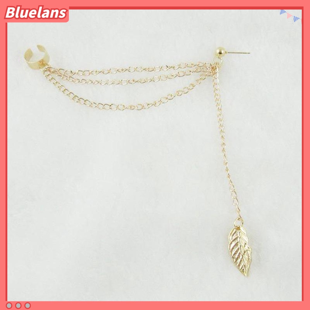 Bluelans Earrings Fashion Metal Chain Leaf Shape Female Dangle Earrings