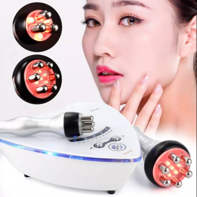 Alat facial kecantikan RF 2 handle tripolar wajah dan sixpolar badan