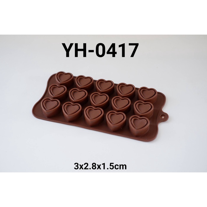 

KUE-PENGHIAS-ALAT- YH-0417 CETAKAN SILIKON FONDAN FONDANT COKLAT HATI LOVE VALENTINE -ALAT-PENGHIAS-