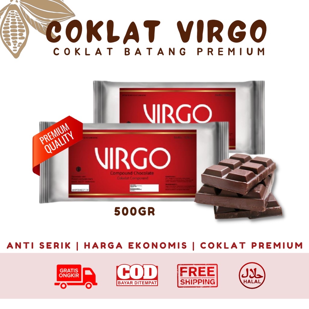 

COKLAT COMPOUND VIRGO 500GR UNTUK ES KRIM LAPIS COKLAT - COKLAT BLOK VIRGO ELMER