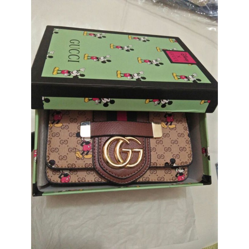 Tas import tas gucci mickey 18cm free box