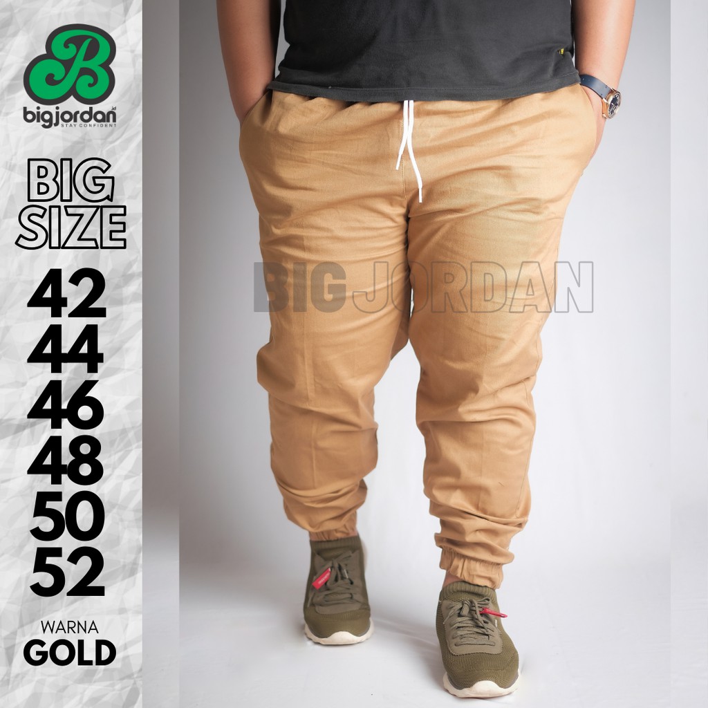 celana jogger pants pria big size 42 44 46 48 50 52 joger twill ukuran jumbo stretch melar bigjordan