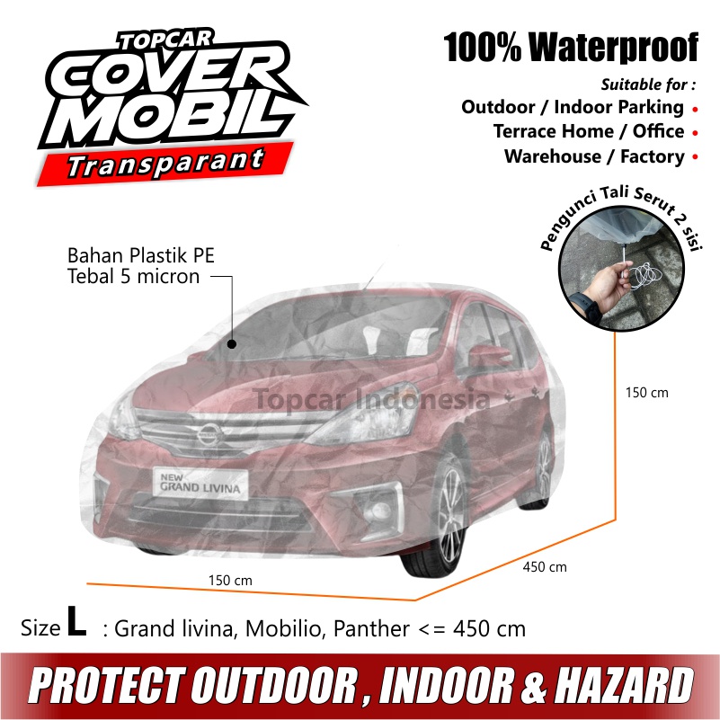 Cover Mobil Transparan Honda HRV Plastik Tebal Plastik Topcar Waterproof Outdoor Indoor PREMIUM QUALITY