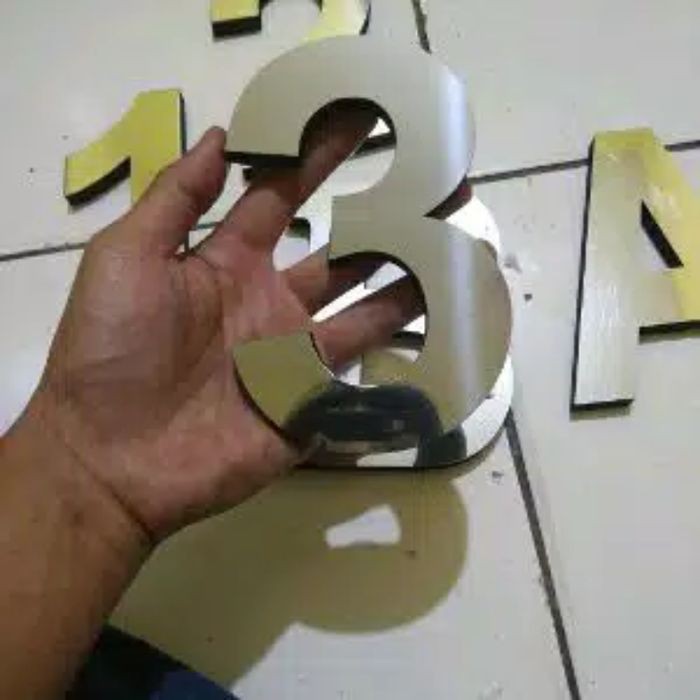 Unik nomor rumah 25cm stainless Terlaris