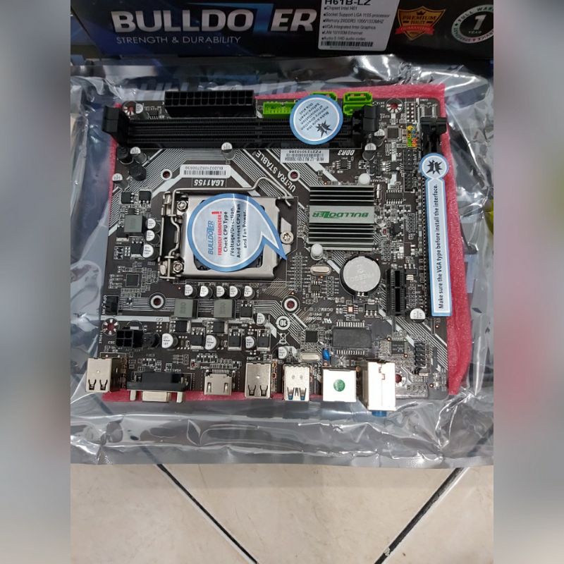 Motherboard INTEL H61 LGA1155 BULDOZER garansi RESMI Original