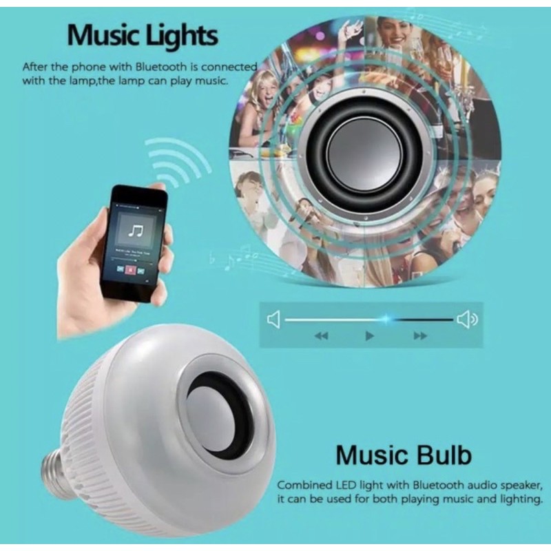 Bohlam Lampu LED Music - Speaker Lampu LED Bohlam 8377 -..