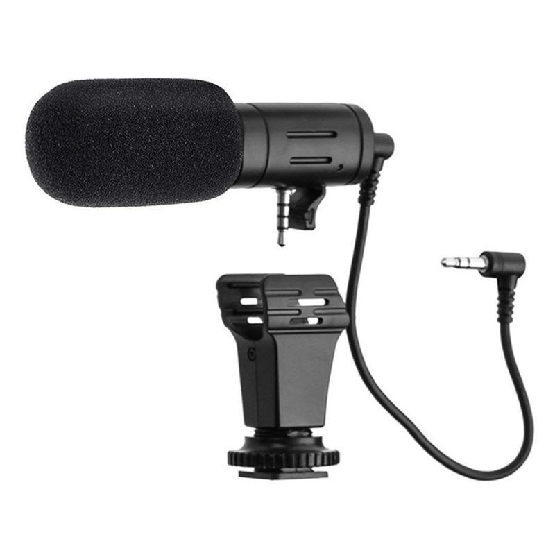 HPS  Grab Medan TaffStudio Camera DSLR Shotgun Microphone 3.5mm shot-Gun Mik MIC-06 Black